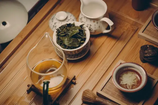 Glass Teapot With Green Tea