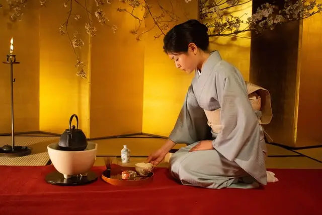 Japanese Lady Drinking Tea