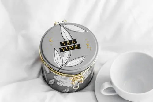 Gray Steel Tea Time Container