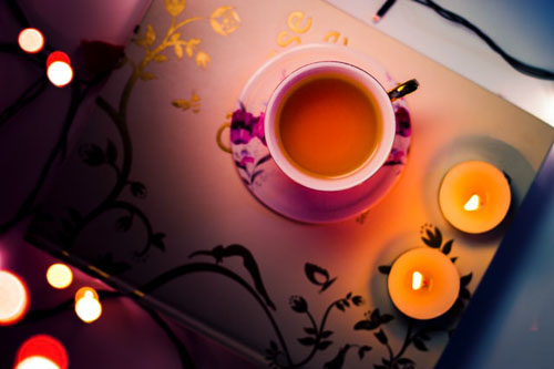 Tea Served In A Floral Mug