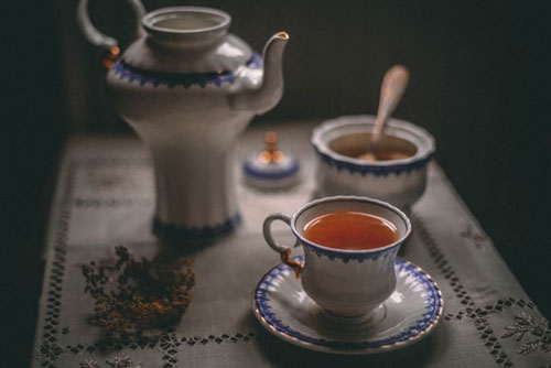 White and Blue Tea Set