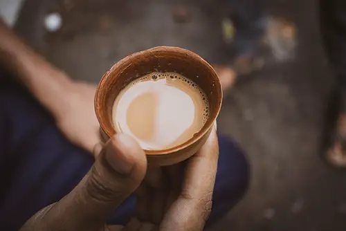 drinking tea in india